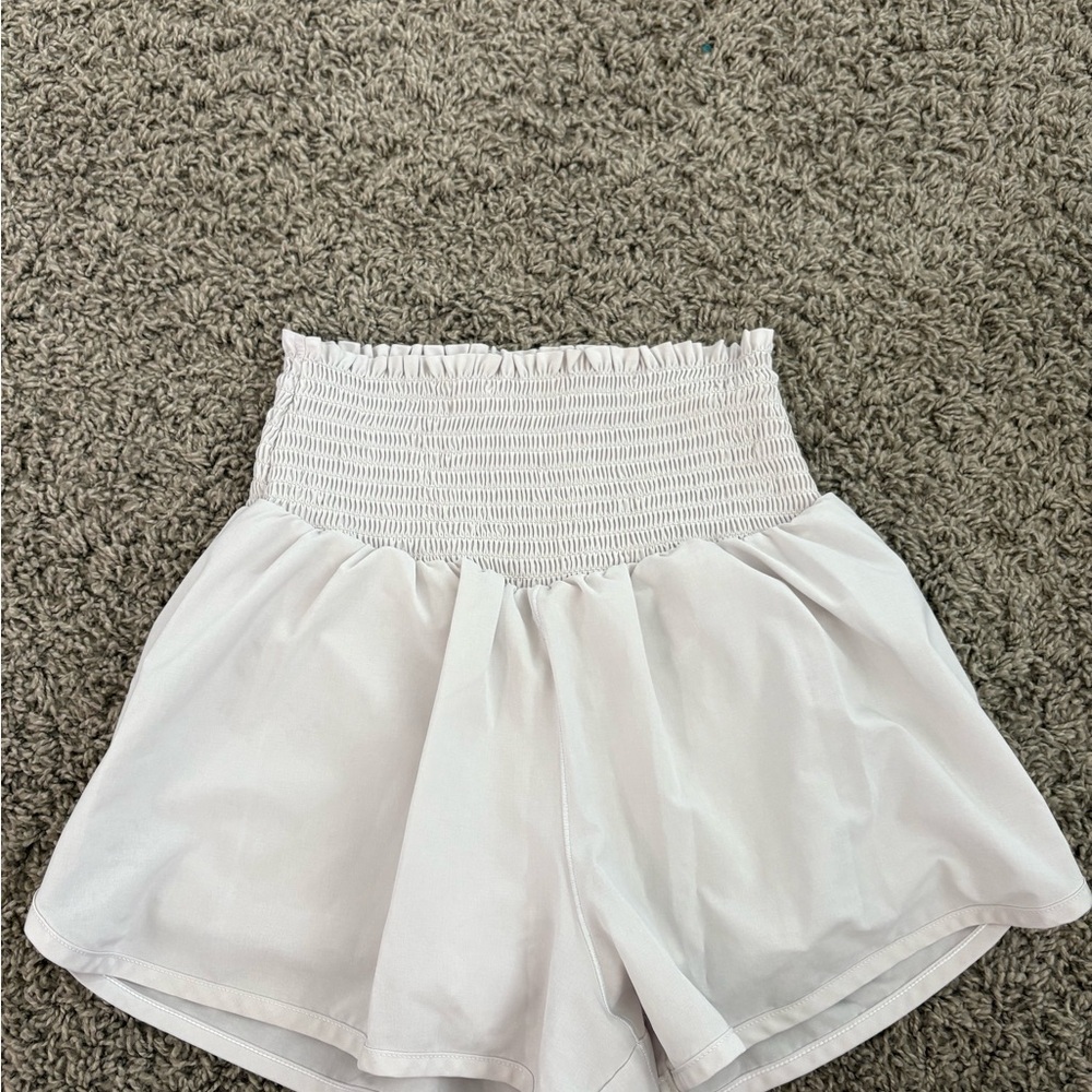 White High-Waisted Women's Shorts